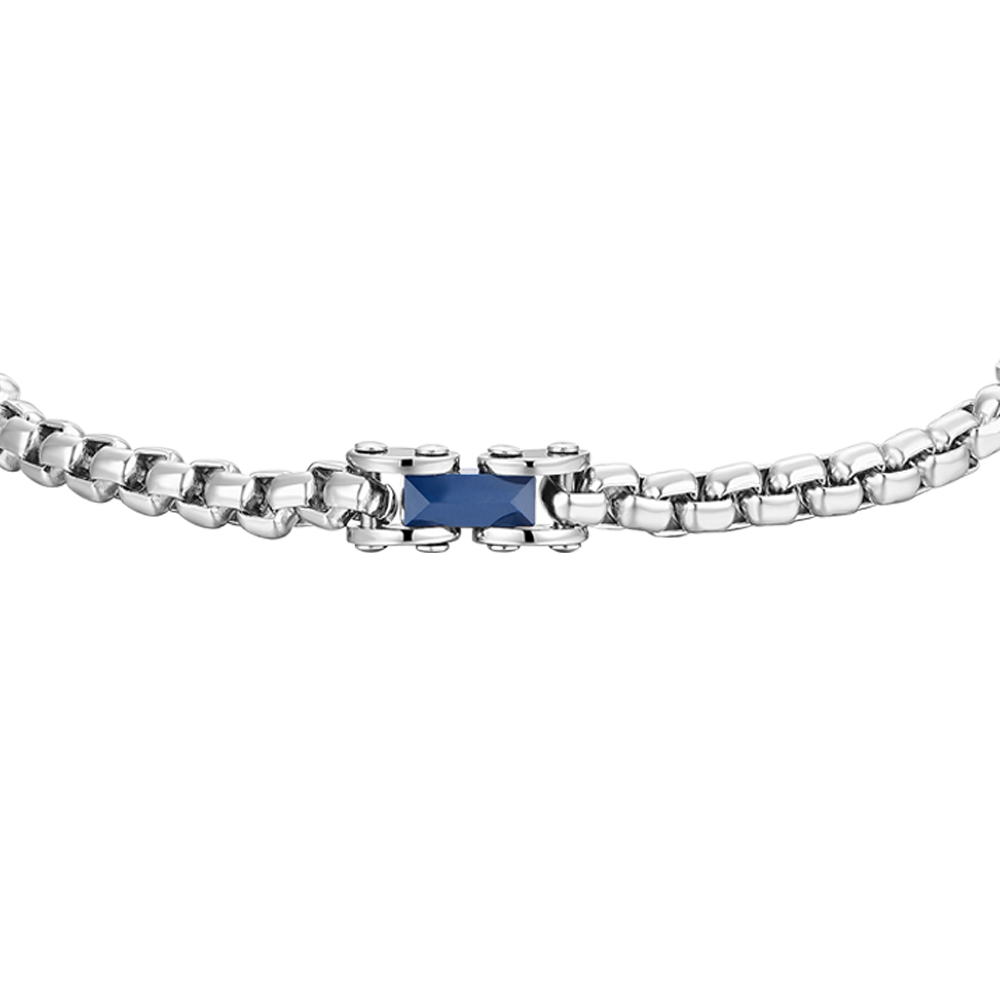 BRAZALETE DE ACERO PARA HOMBRE ELEMENTOS CERÁMICOS AZULES