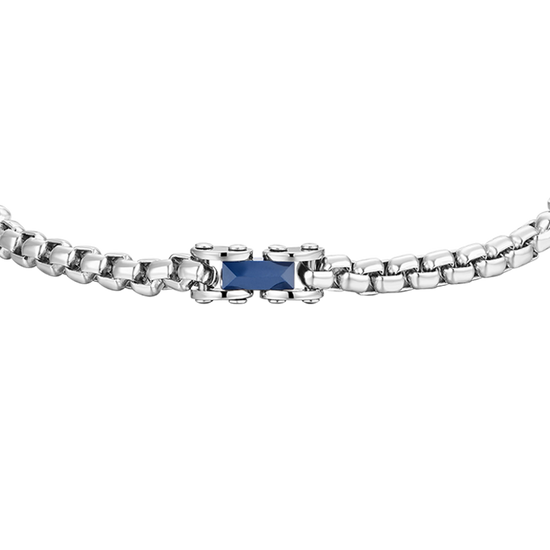 BRAZALETE DE ACERO PARA HOMBRE ELEMENTOS CERÁMICOS AZULES