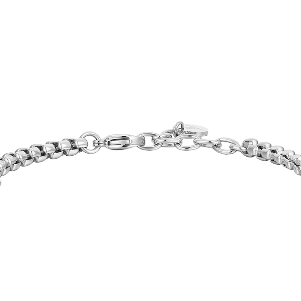 BRAZALETE DE ACERO PARA HOMBRE ELEMENTOS CERÁMICOS AZULES