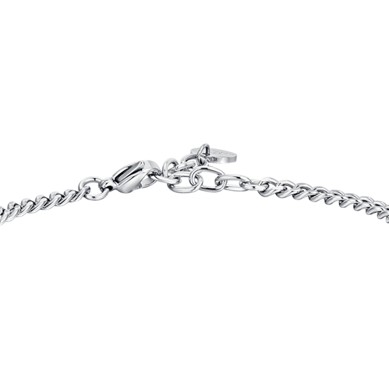 PULSERA DE HOMBRE CON CRUZ DE ACERO Y CIRCONITAS NEGRAS