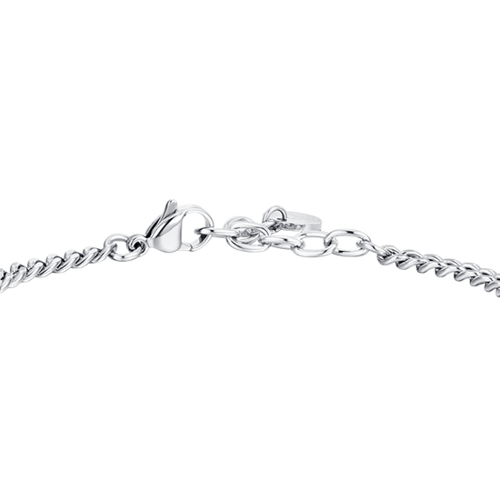 PULSERA ACERO IP CRUZ NEGRA Y CIRCONITAS BLANCAS