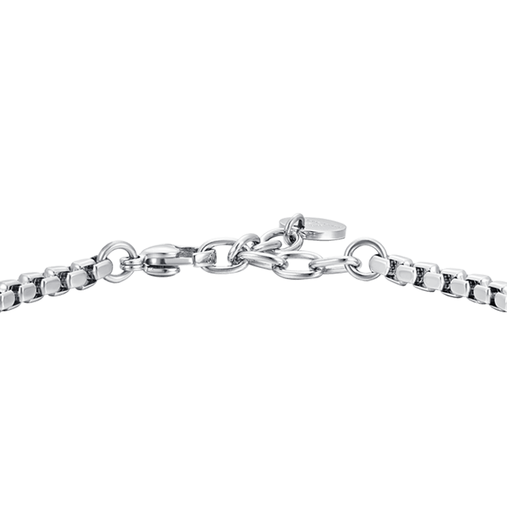 BRAZALETE DE HOMBRE DE ACERO CON ELEMENTOS DE CERÁMICA NEGRA