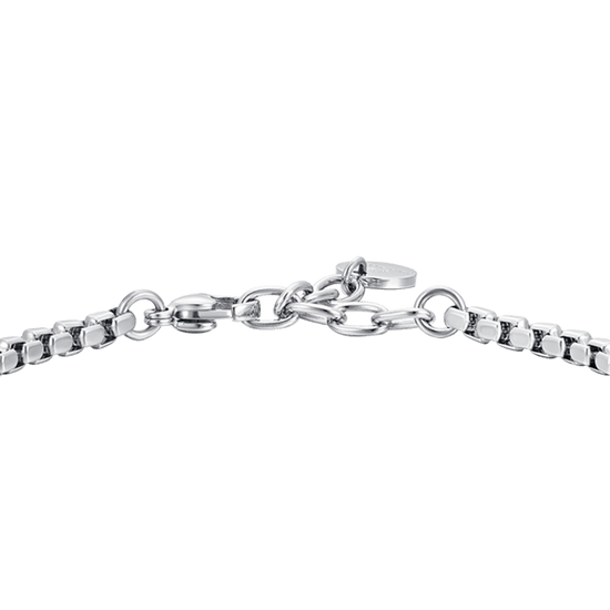 BRAZALETE DE HOMBRE DE ACERO CON ELEMENTOS DE CERÁMICA NEGRA