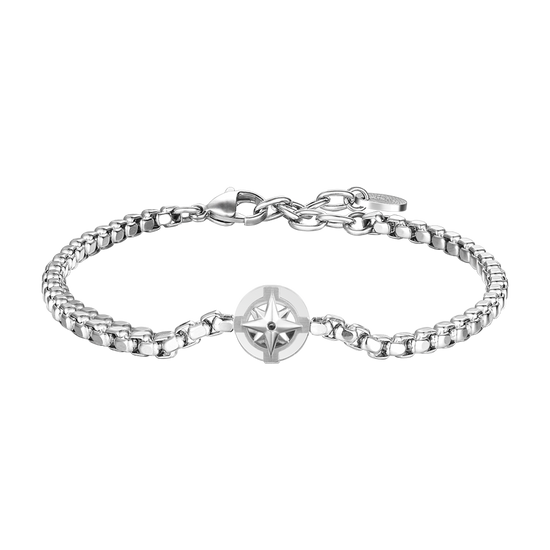 BRAZALETE DE ACERO PARA HOMBRE CON ROSA DE LOS VIENTOS