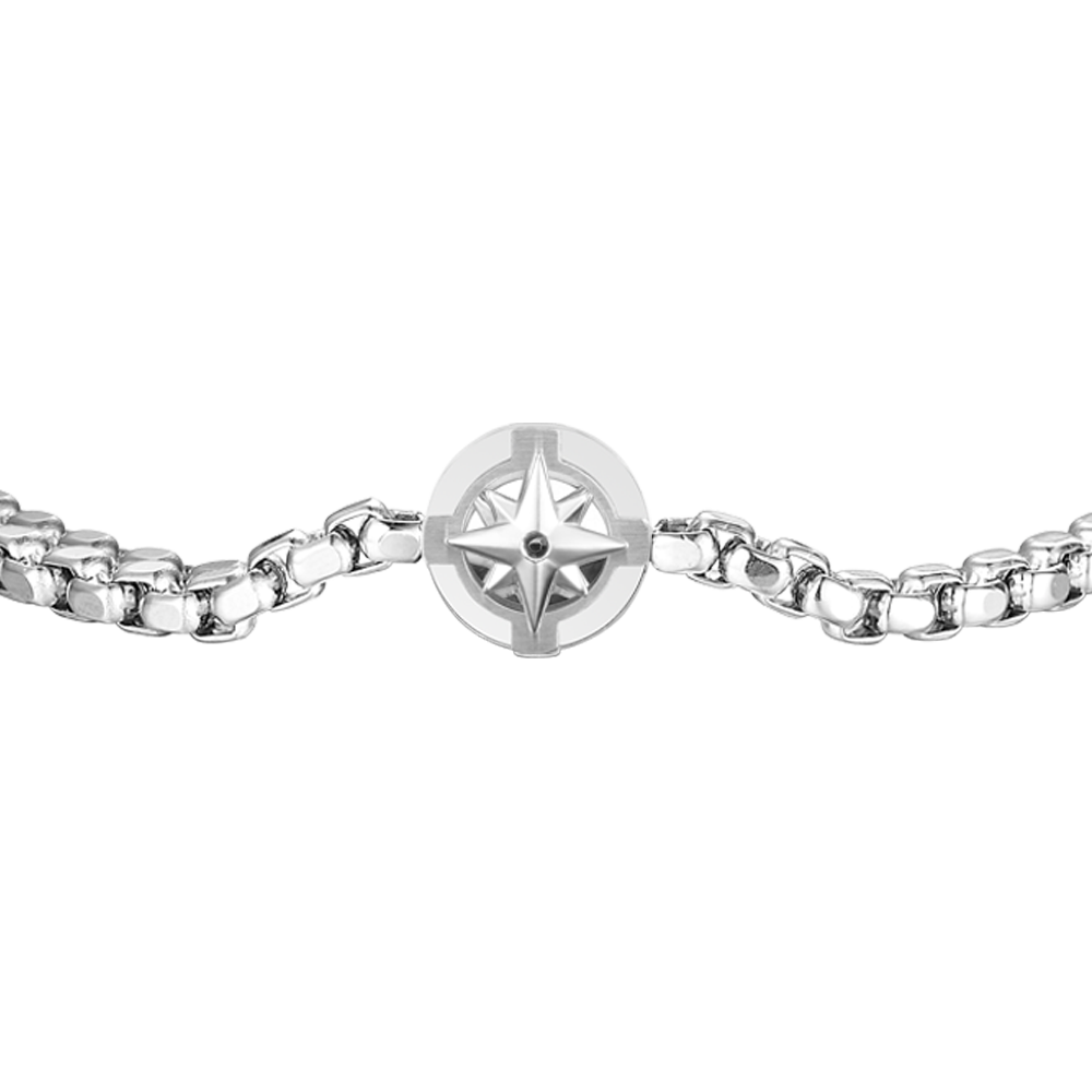 BRAZALETE DE ACERO PARA HOMBRE CON ROSA DE LOS VIENTOS