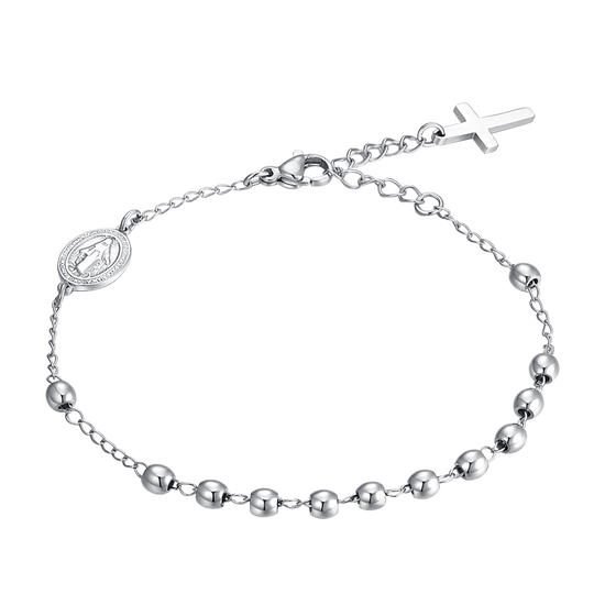 BRACCIALE UOMO ROSARIO IN ACCIAIO