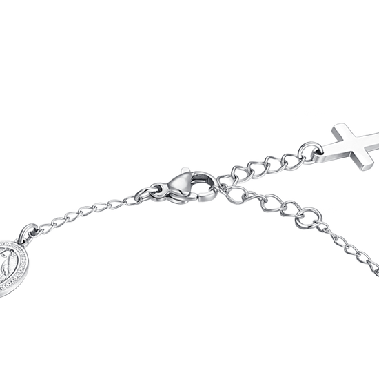BRACCIALE UOMO ROSARIO IN ACCIAIO NERO