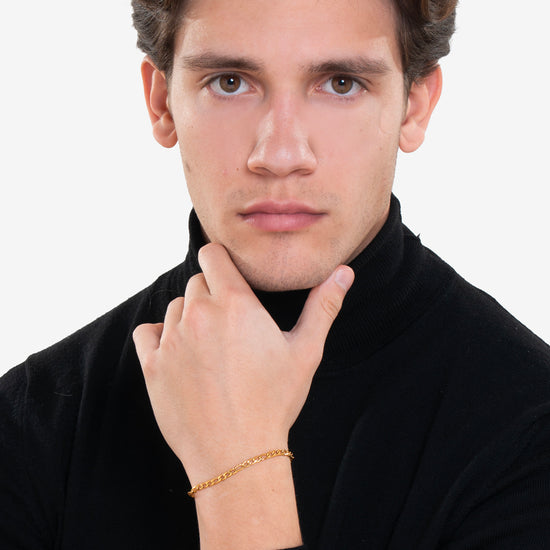 Carica immagine nella Galleria BRACCIALE UOMO IN ACCIAIO  IP GOLD
