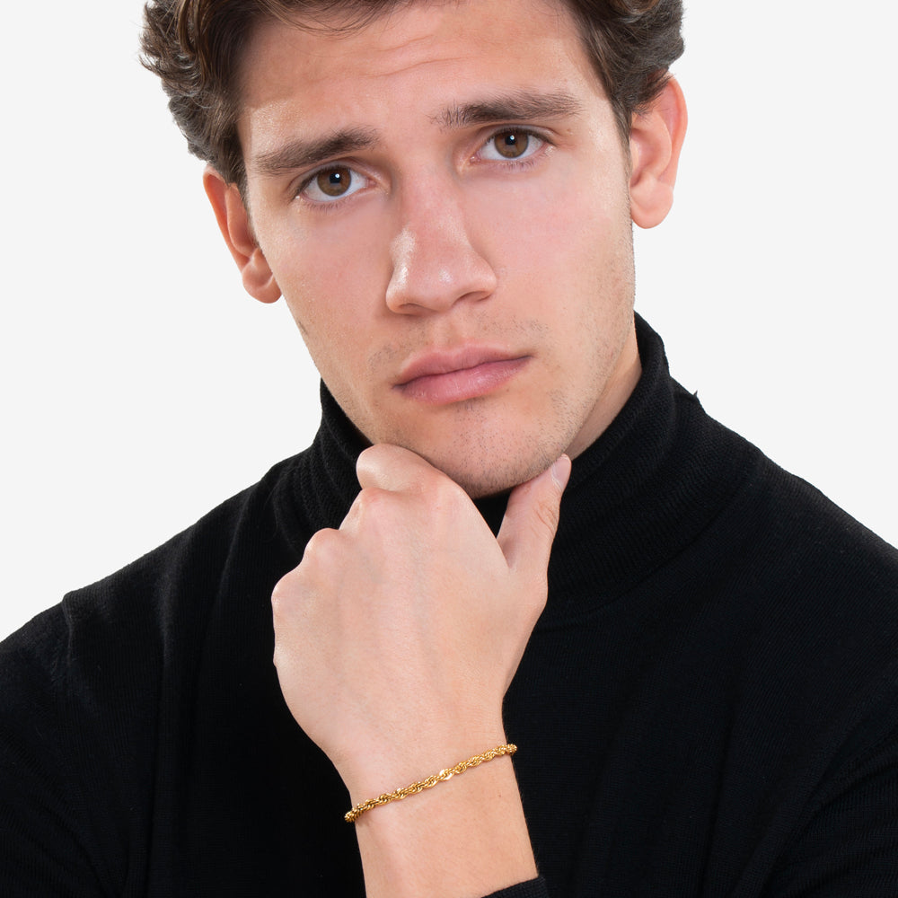 BRAZALETE DE HOMBRE IP ORO ACERO