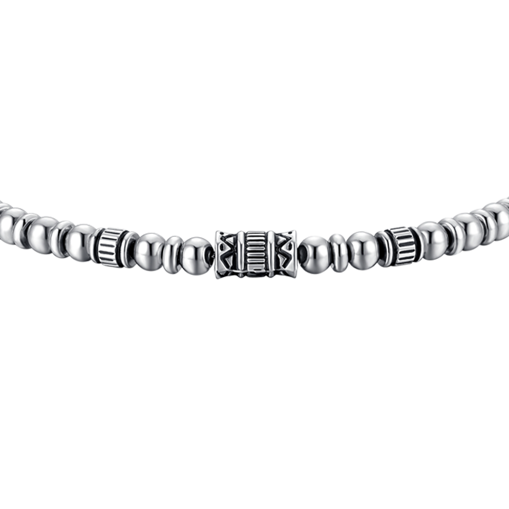 BRACCIALE UOMO IN ACCIAIO CON ELEMENTI IN ACCIAIO CON EFFETTO VINTAGE