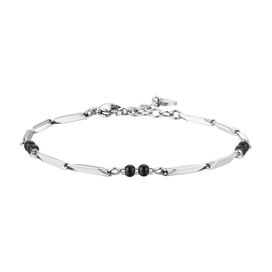 BRACCIALE UOMO IN ACCIAIO CON PIETRE AGATA