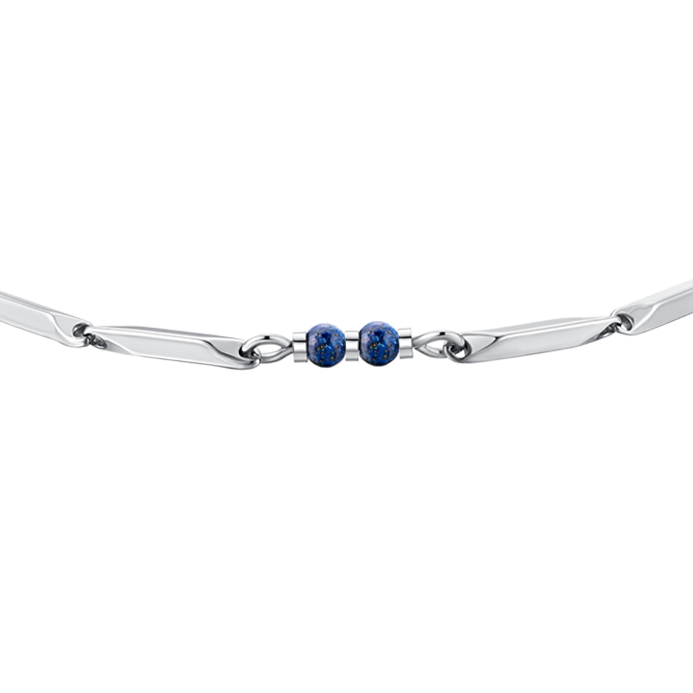 PULSERA DE ACERO PARA HOMBRE CON PIEDRAS LAPIS