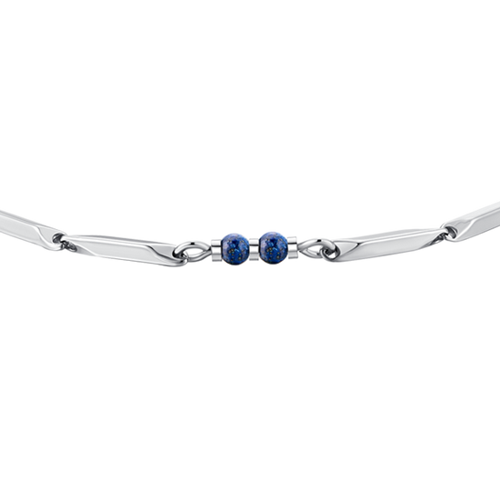 PULSERA DE ACERO PARA HOMBRE CON PIEDRAS LAPIS