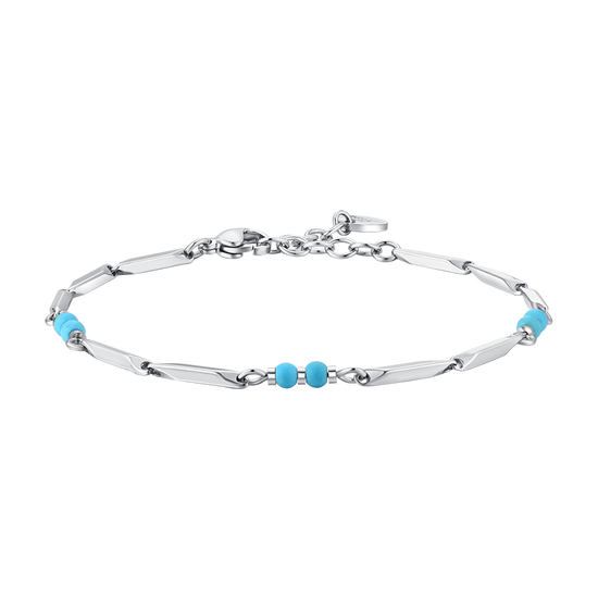 PULSERA DE ACERO PARA HOMBRE CON PIEDRAS DE TURQUESA