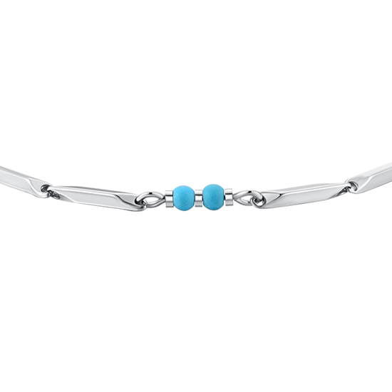PULSERA DE ACERO PARA HOMBRE CON PIEDRAS DE TURQUESA