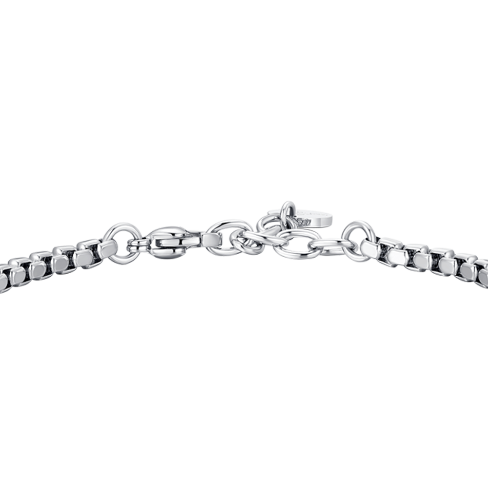 BRACCIALE UOMO IN ACCIAIO CON ROSA DEI VENTI ED ELEMENTI IN ACCIAIO IP BLU