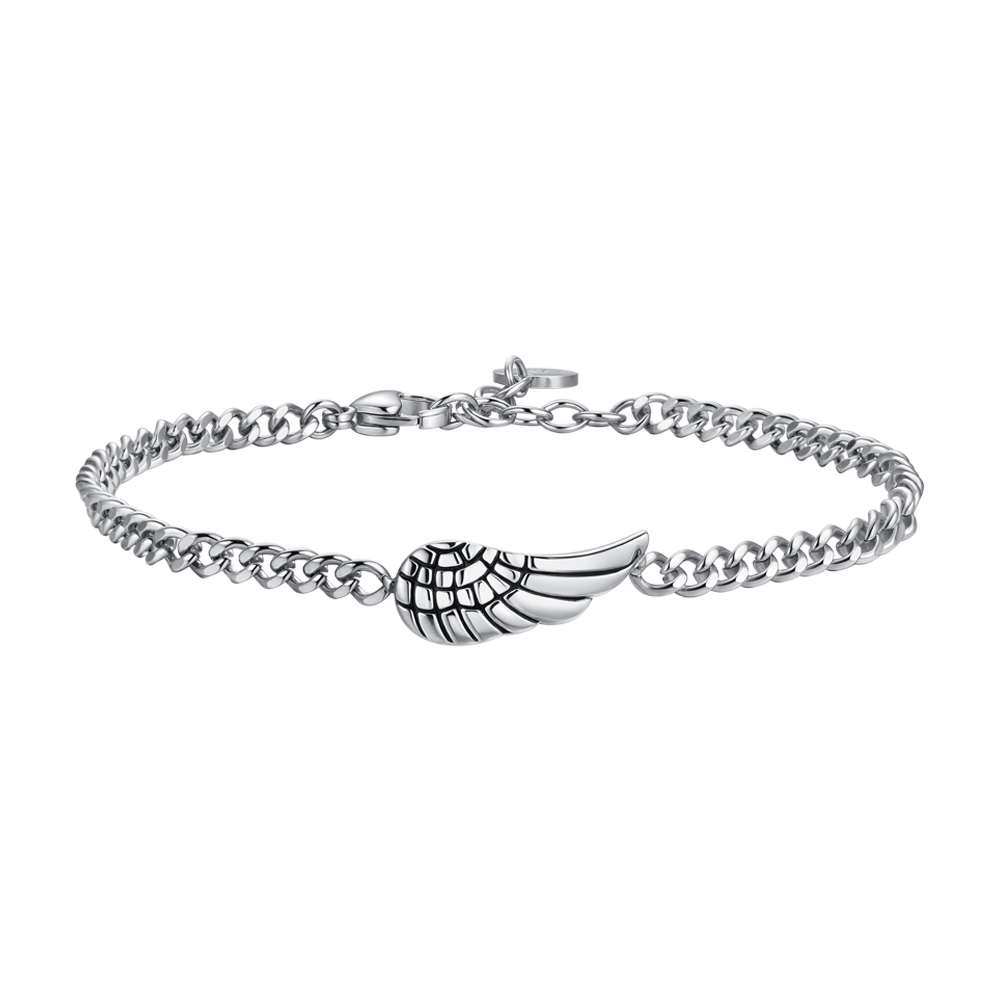 BRACCIALE UOMO IN ACCIAIO CON ALA