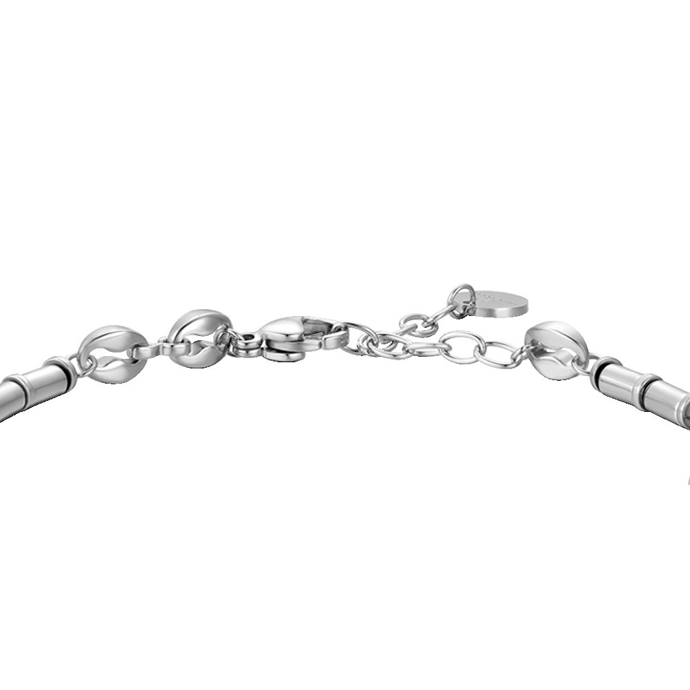 PULSERA DE ACERO PARA HOMBRE CON HEMATITA PLATEADA