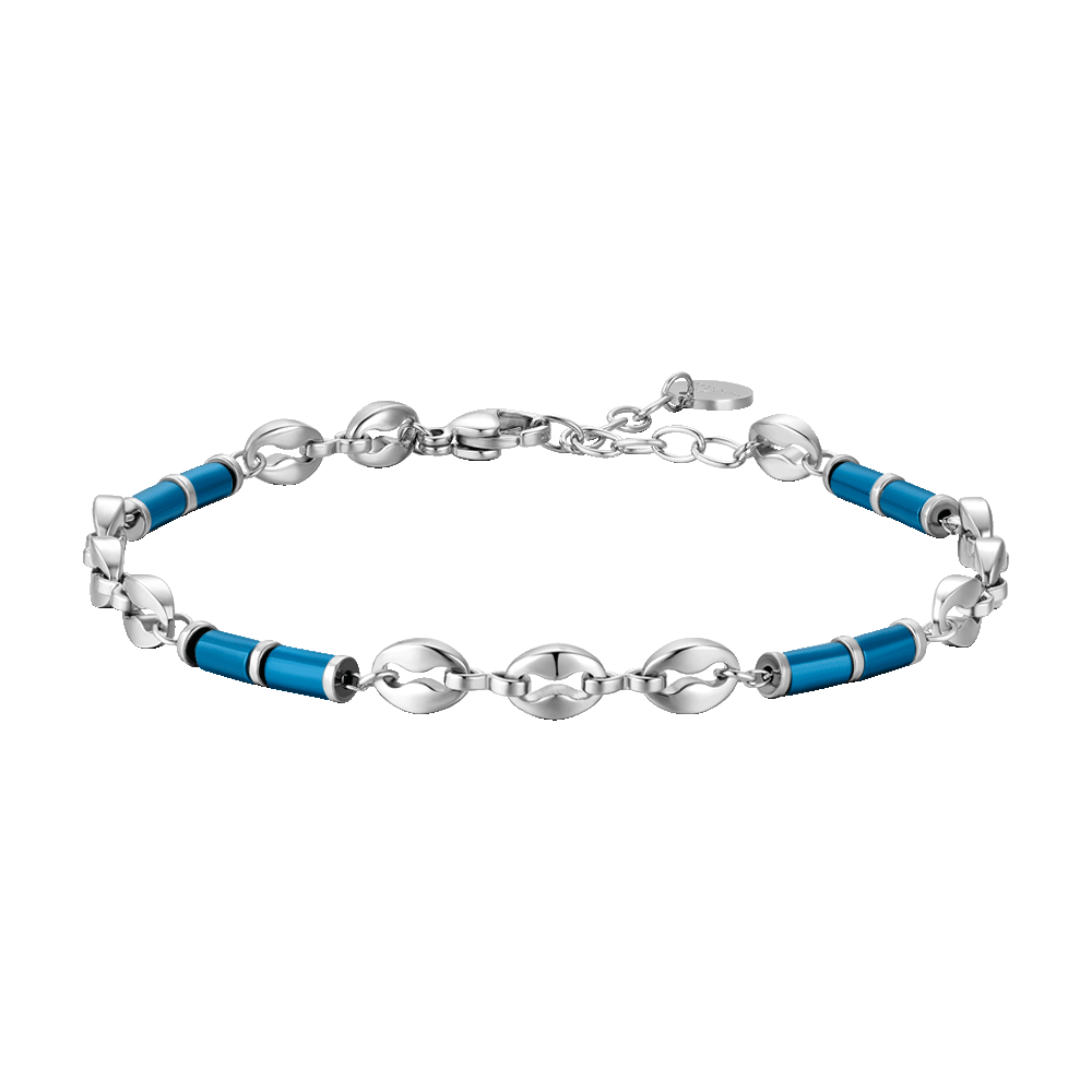 PULSERA DE ACERO PARA HOMBRE CON HEMATITES AZUL