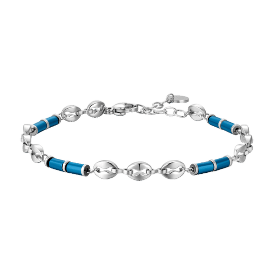 PULSERA DE ACERO PARA HOMBRE CON HEMATITES AZUL