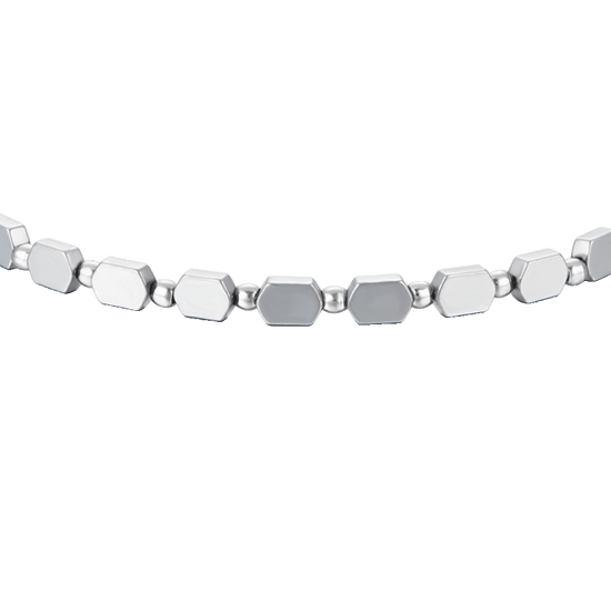 PULSERA DE ACERO PARA HOMBRE CON HEMATITA PLATEADA