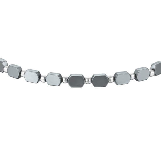 BRACCIALE UOMO IN ACCIAIO CON EMATITE GRIGIA