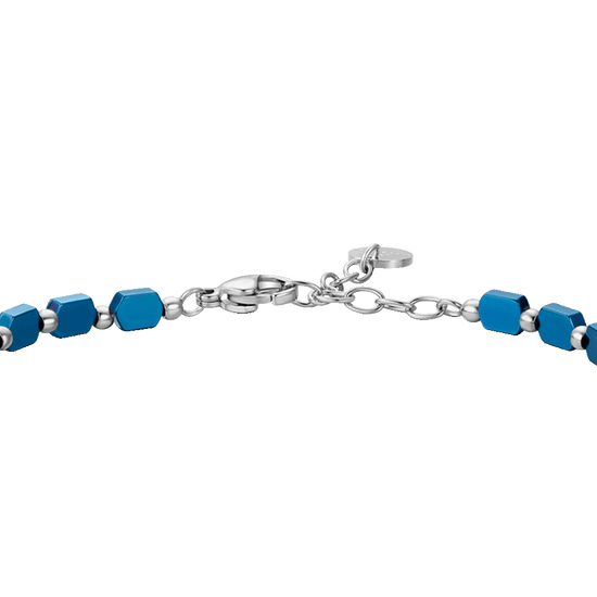PULSERA DE ACERO PARA HOMBRE CON HEMATITES AZUL