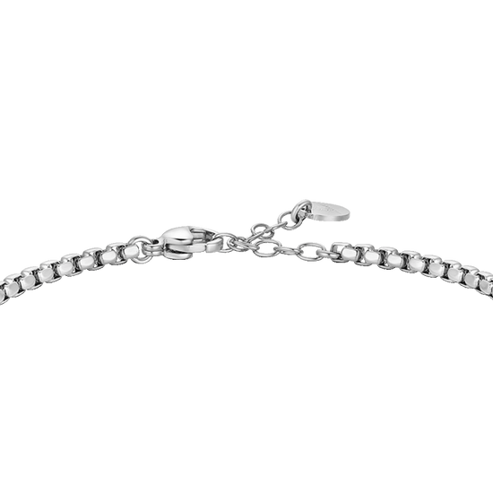 BRACCIALE TENNIS UOMO IN ACCIAIO CON ANCORA IP ROSE E ZIRCONI BLU