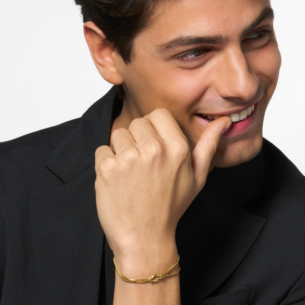 BRACCIALE UOMO IN ACCIAIO IP GOLD CON NODO