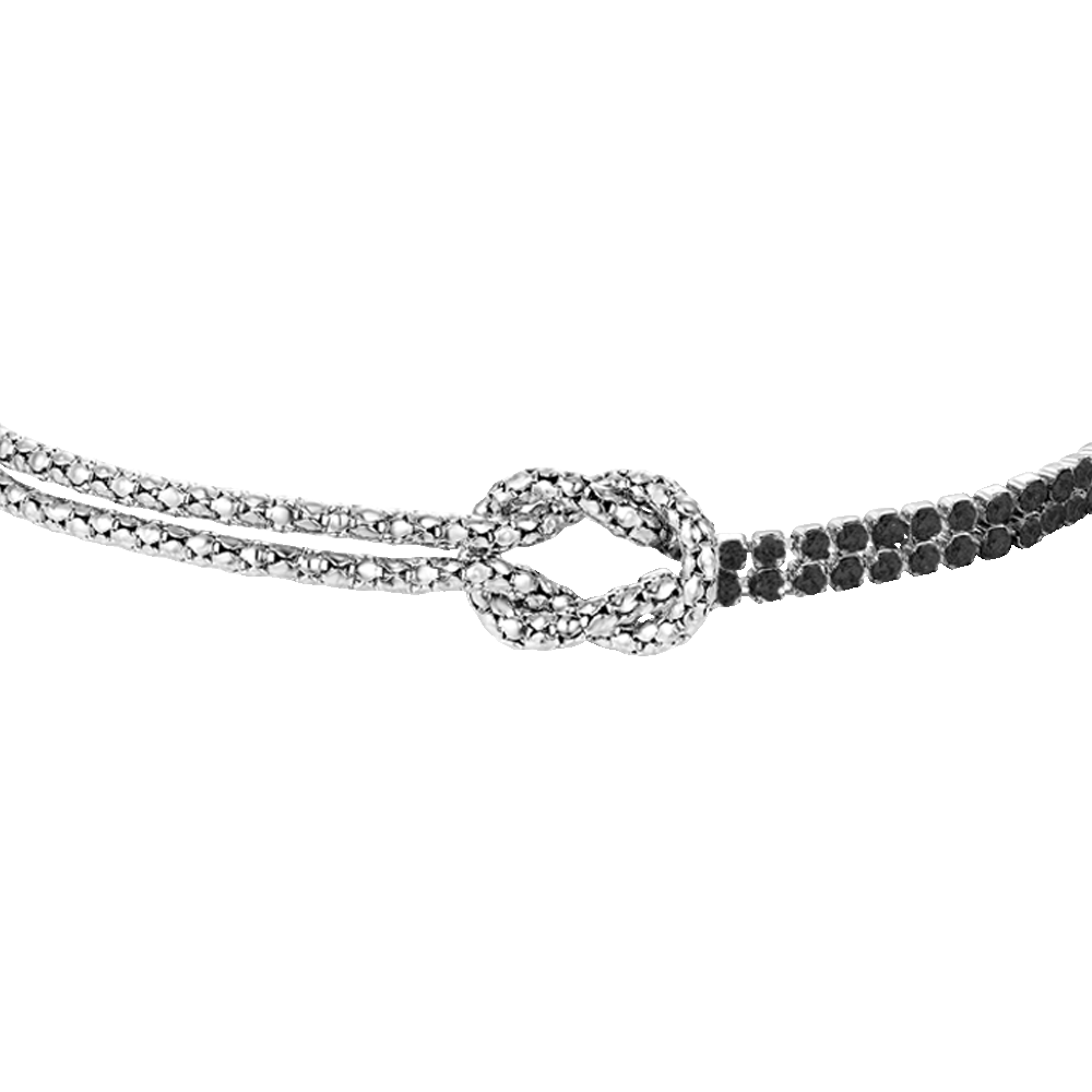BRACCIALE UOMO IN ACCIAIO CON NODO E ZIRCONI NERI