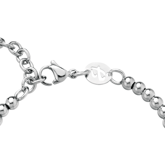BRACCIALE DONNA IN ACCIAIO PALLINATO CON LETTERA D