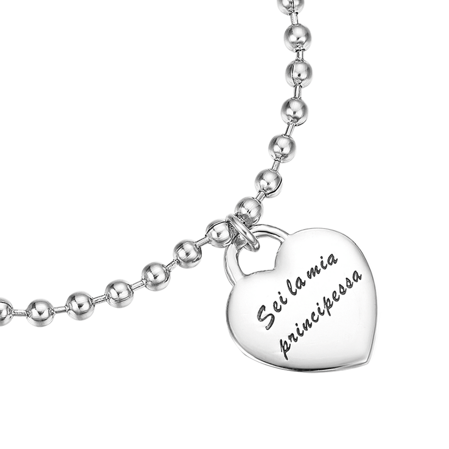 PULSERA DE ACERO CON COLGANTE METÁLICO "ERES MI PRINCESA