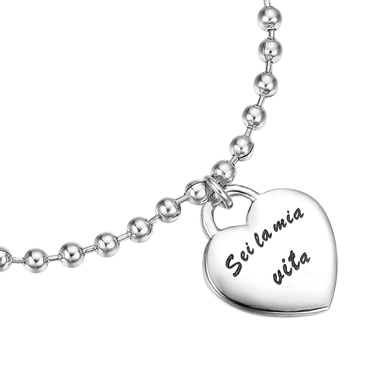 PULSERA DE ACERO CON COLGANTE DE METAL "YOU ARE MY LIFE