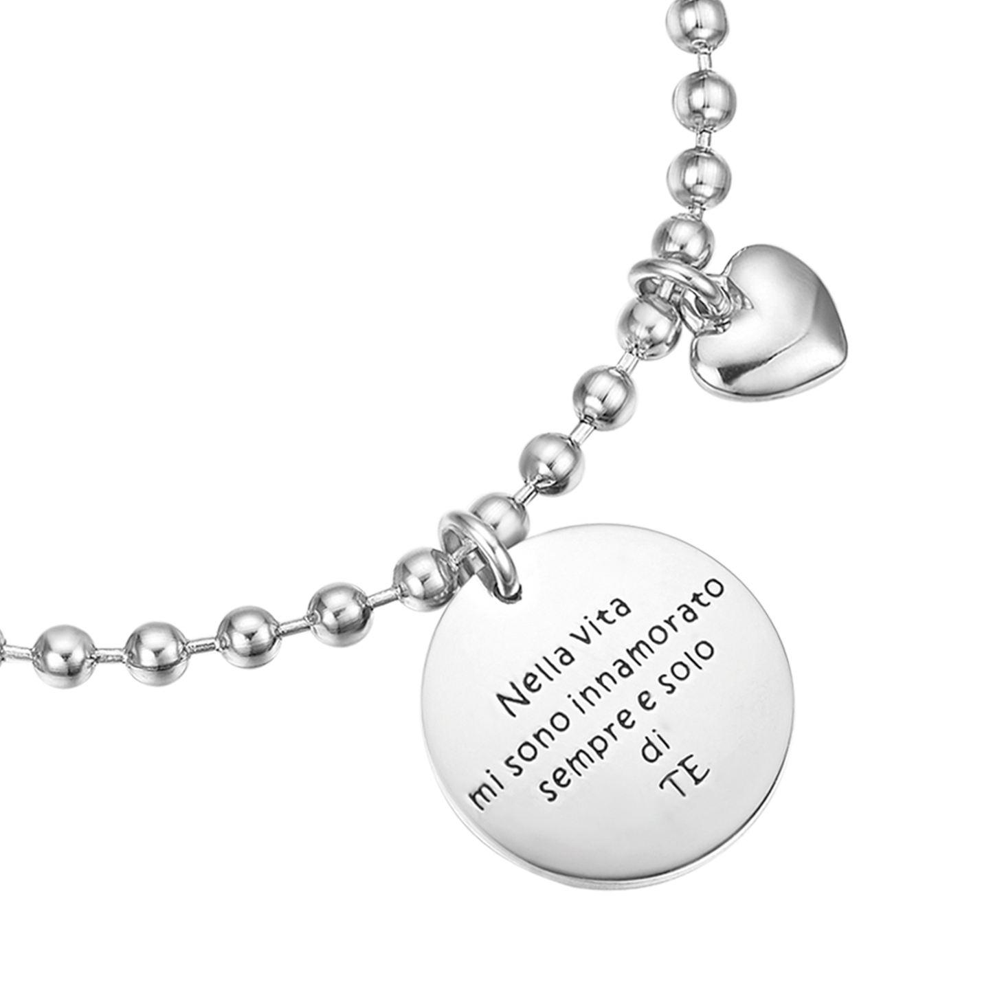 BRACCIALE IN ACC. CON CIONDOLO NELLA VITA MI SONO INNAMORATO SEMPRE E SOLO DI TE