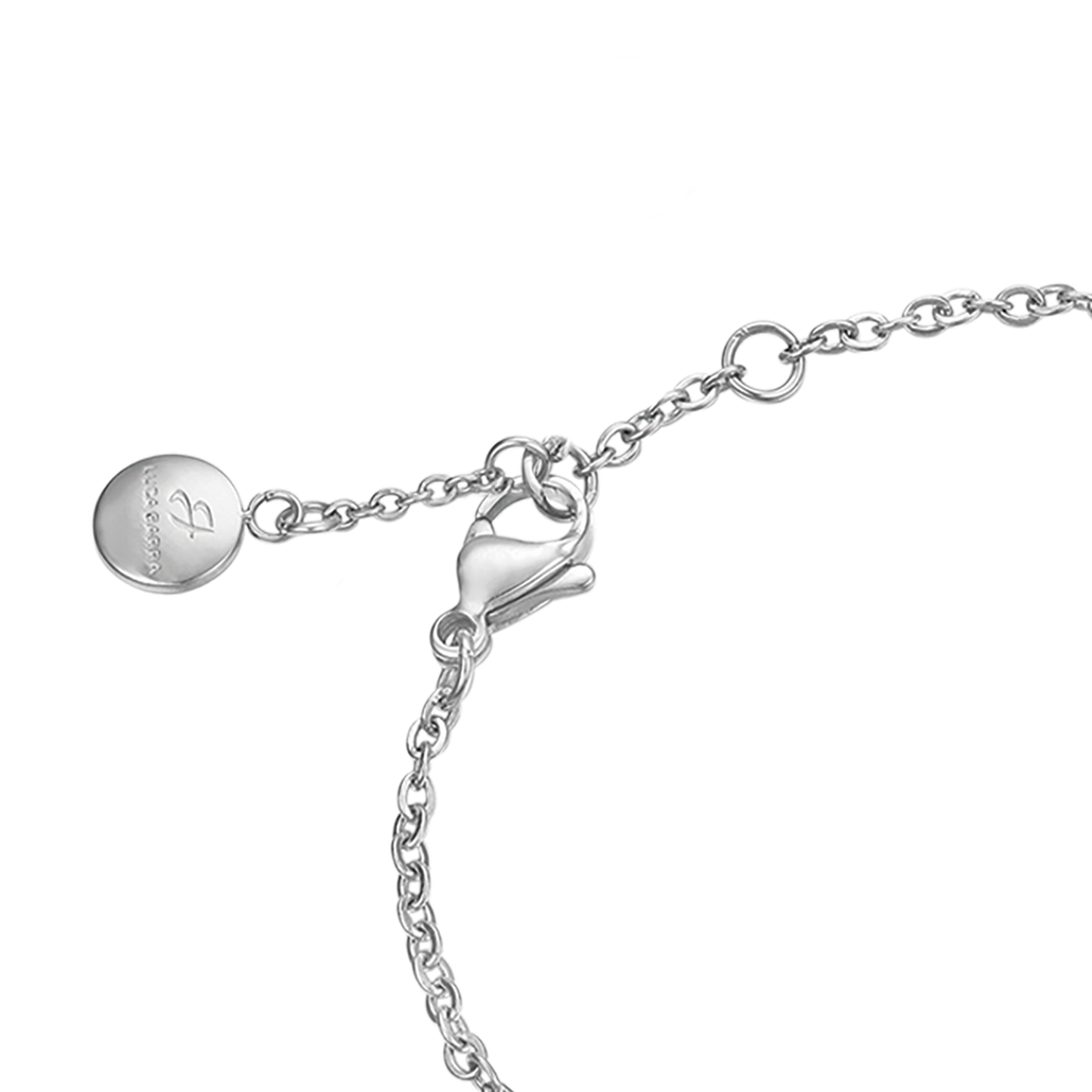PULSERA DE ACERO PARA MUJER CON MARIQUITA Y CRISTALES BLANCOS