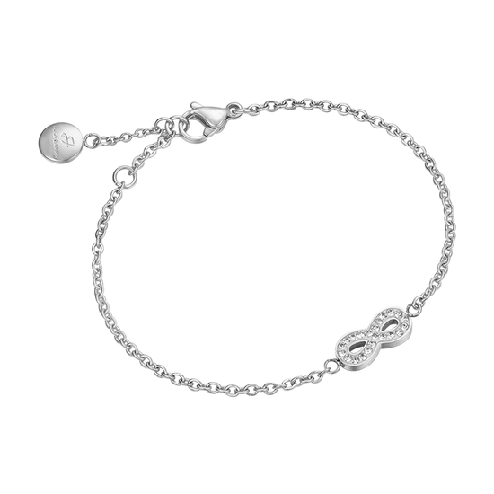 PULSERA DE ACERO PARA MUJER CON INFINITO Y CRISTALES