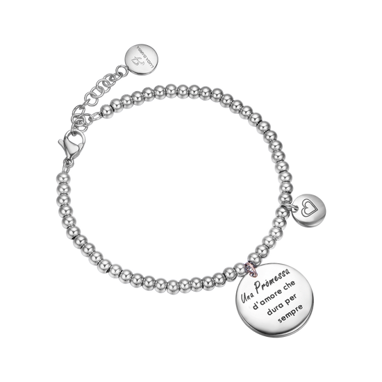 BRACCIALE IN ACCIAIO UNA PROMESSA D'AMORE CHE DURA PER SEMPRE