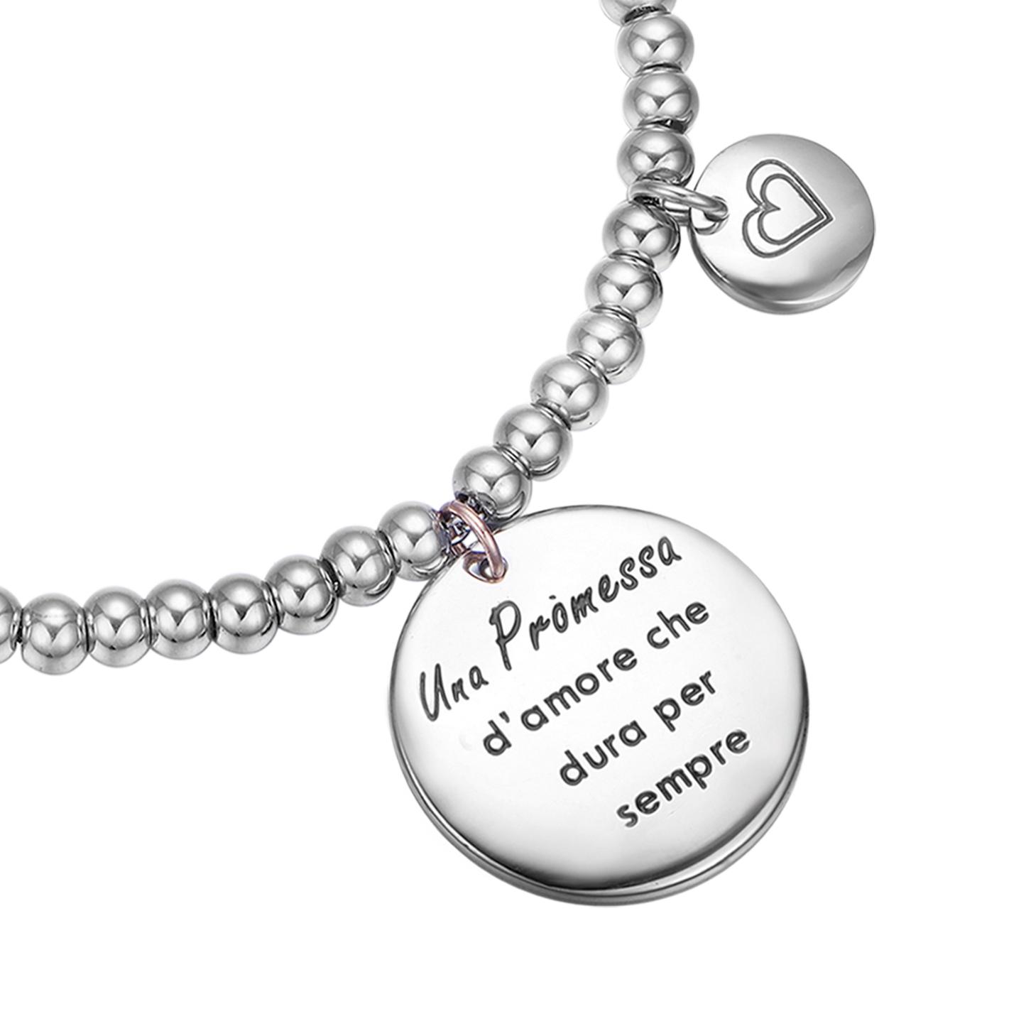 BRACCIALE IN ACCIAIO UNA PROMESSA D'AMORE CHE DURA PER SEMPRE