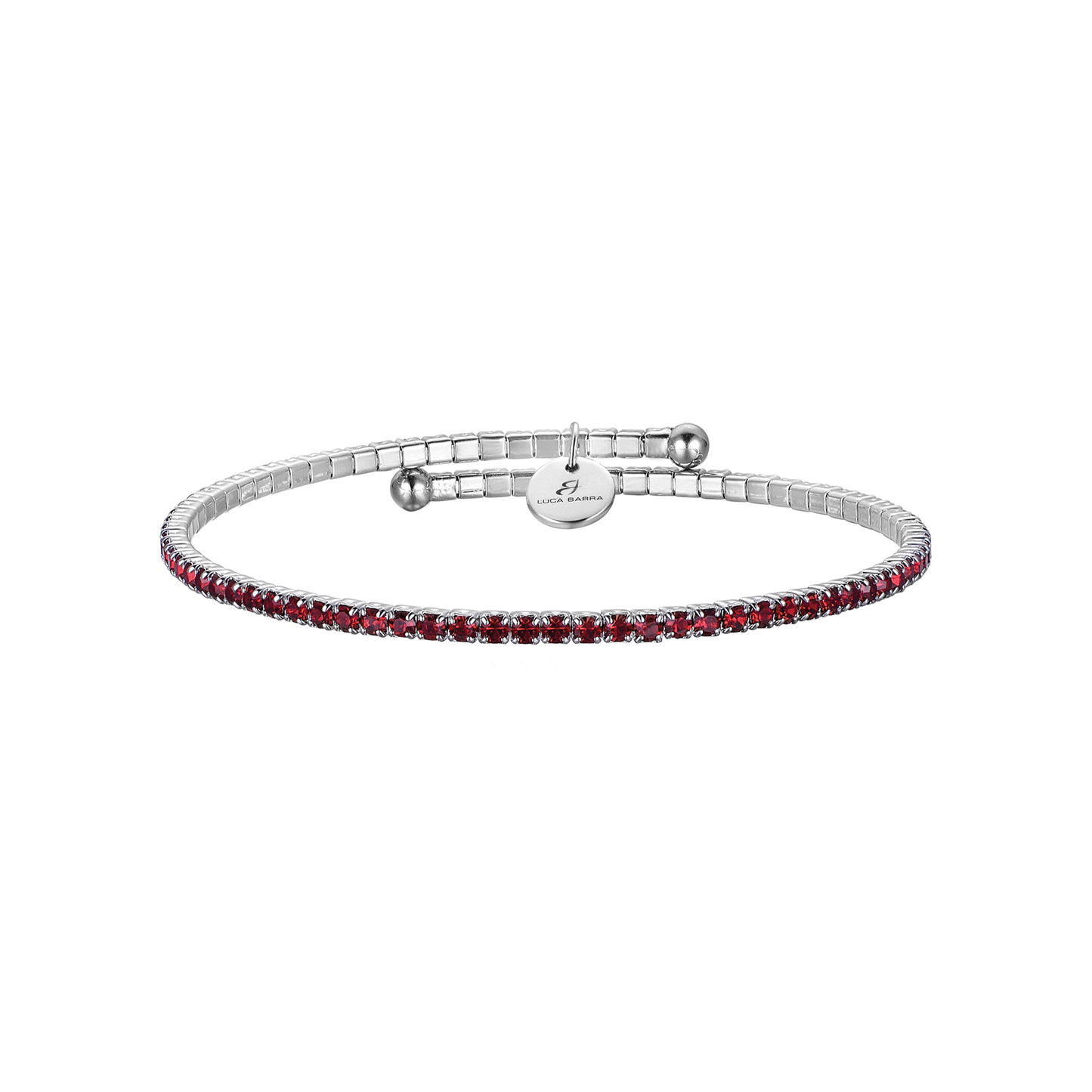 PULSERA DE METAL CON CRISTALES ROJOS
