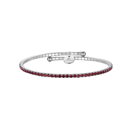 PULSERA DE METAL CON CRISTALES ROJOS