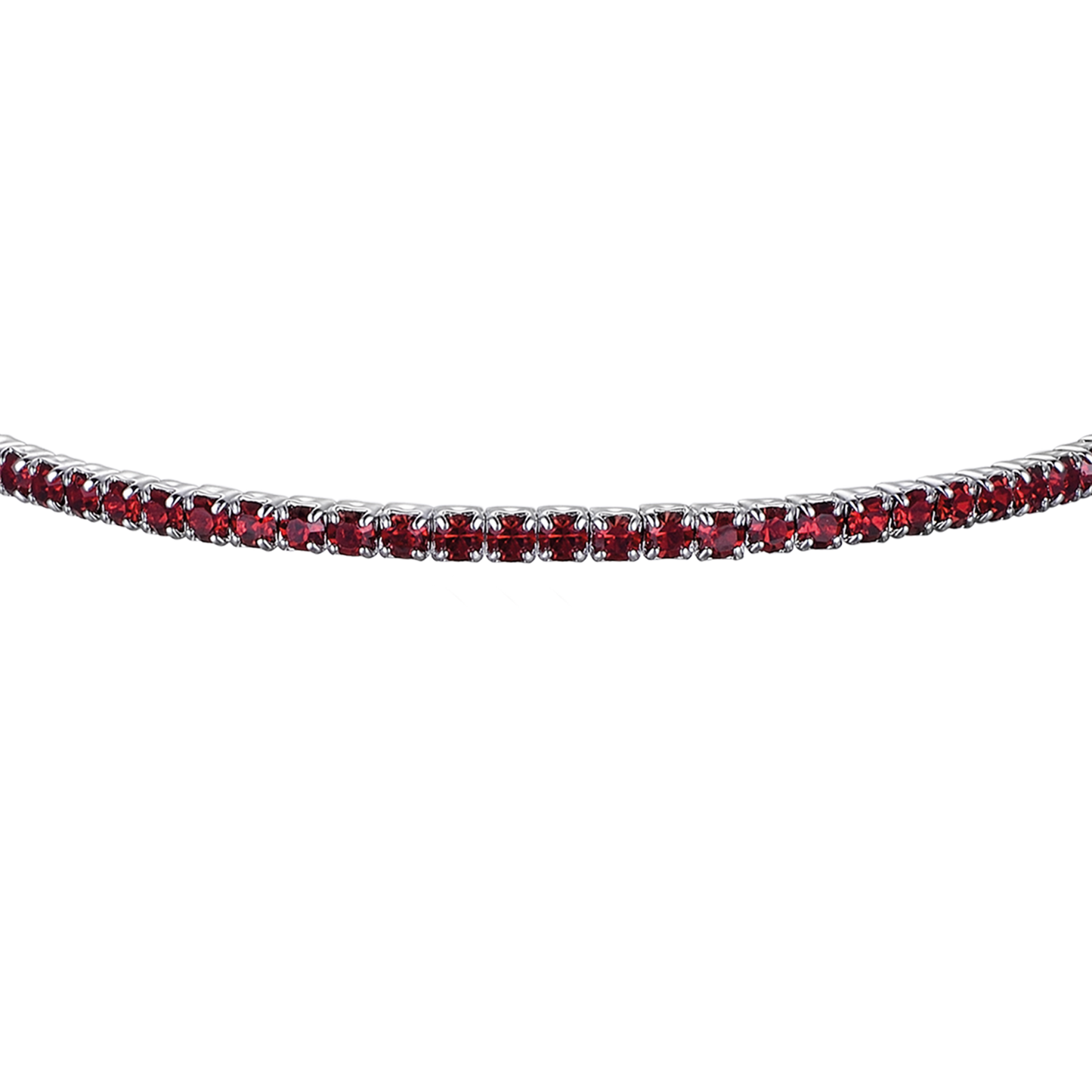 PULSERA DE METAL CON CRISTALES ROJOS