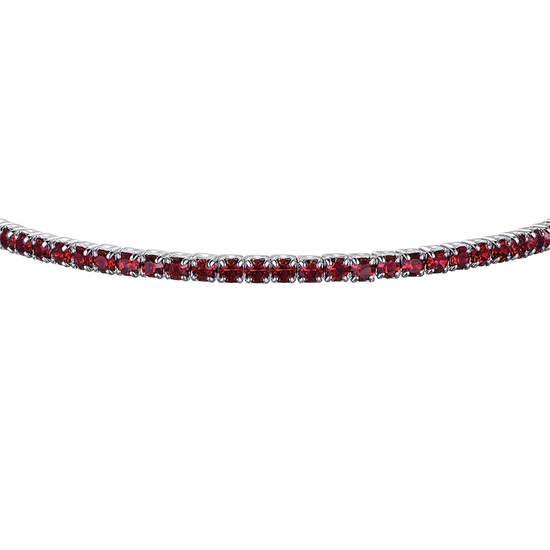 PULSERA DE METAL CON CRISTALES ROJOS