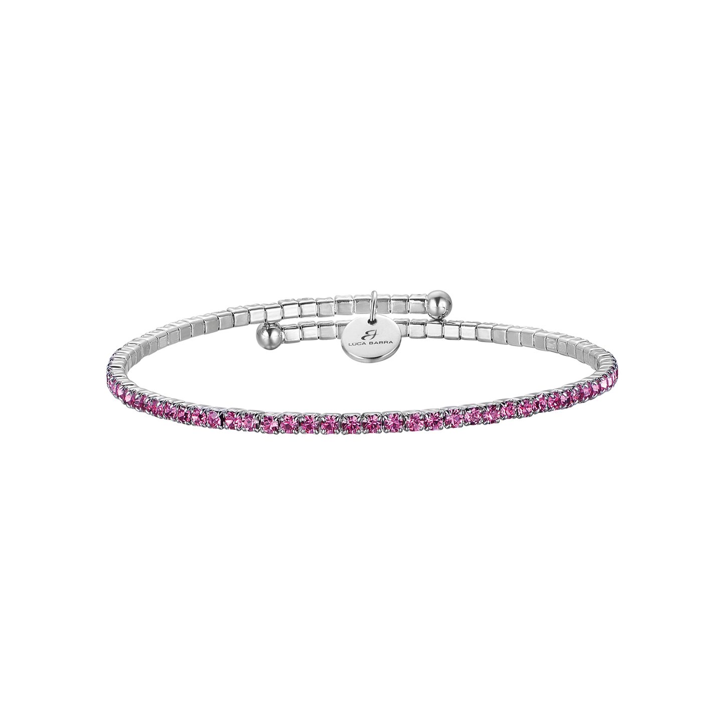 PULSERA DE METAL CON CRISTALES ROSA OSCURO