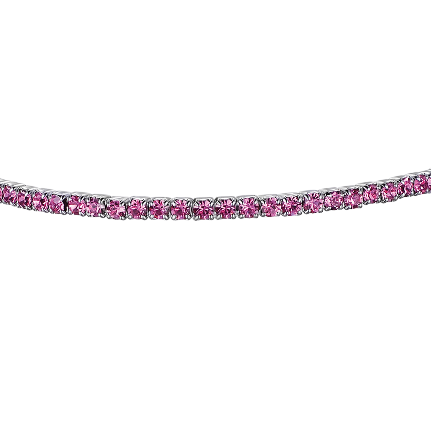PULSERA DE METAL CON CRISTALES ROSA OSCURO
