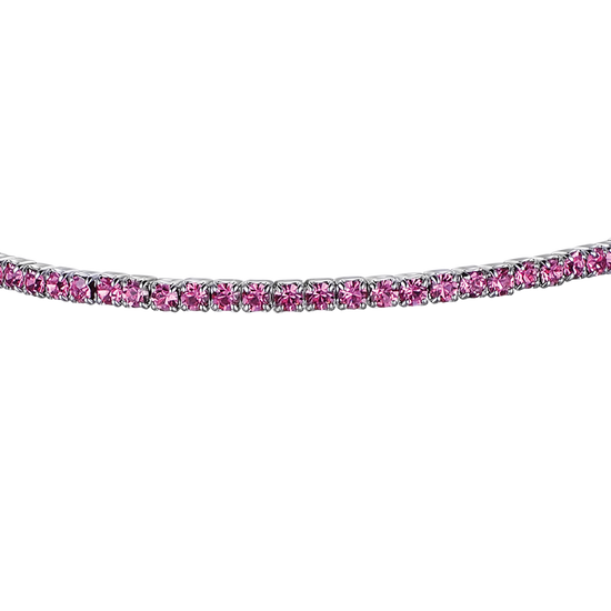 PULSERA DE METAL CON CRISTALES ROSA OSCURO