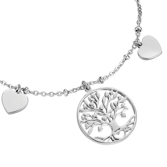 PULSERA DE ACERO PARA MUJER CON EL ÁRBOL DE LA VIDA