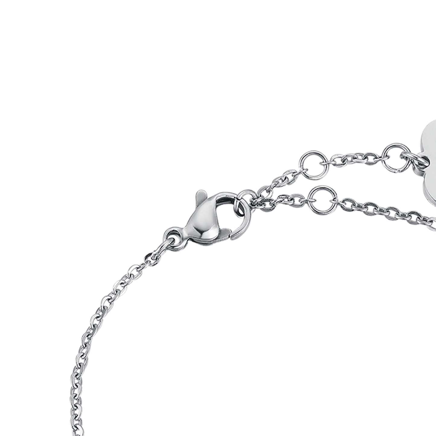 PULSERA DE ACERO CORAZÓN GLITTER IP ROSE