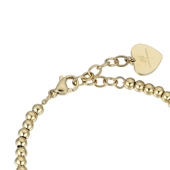 IP PULSERA DE ACERO DORADO PARA MUJER CON ESTRELLA CON CRISTALES BLANCOS