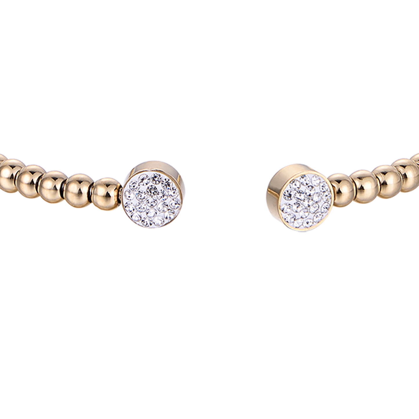 PULSERA DE ACERO DORADO CON CRISTALES BLANCOS