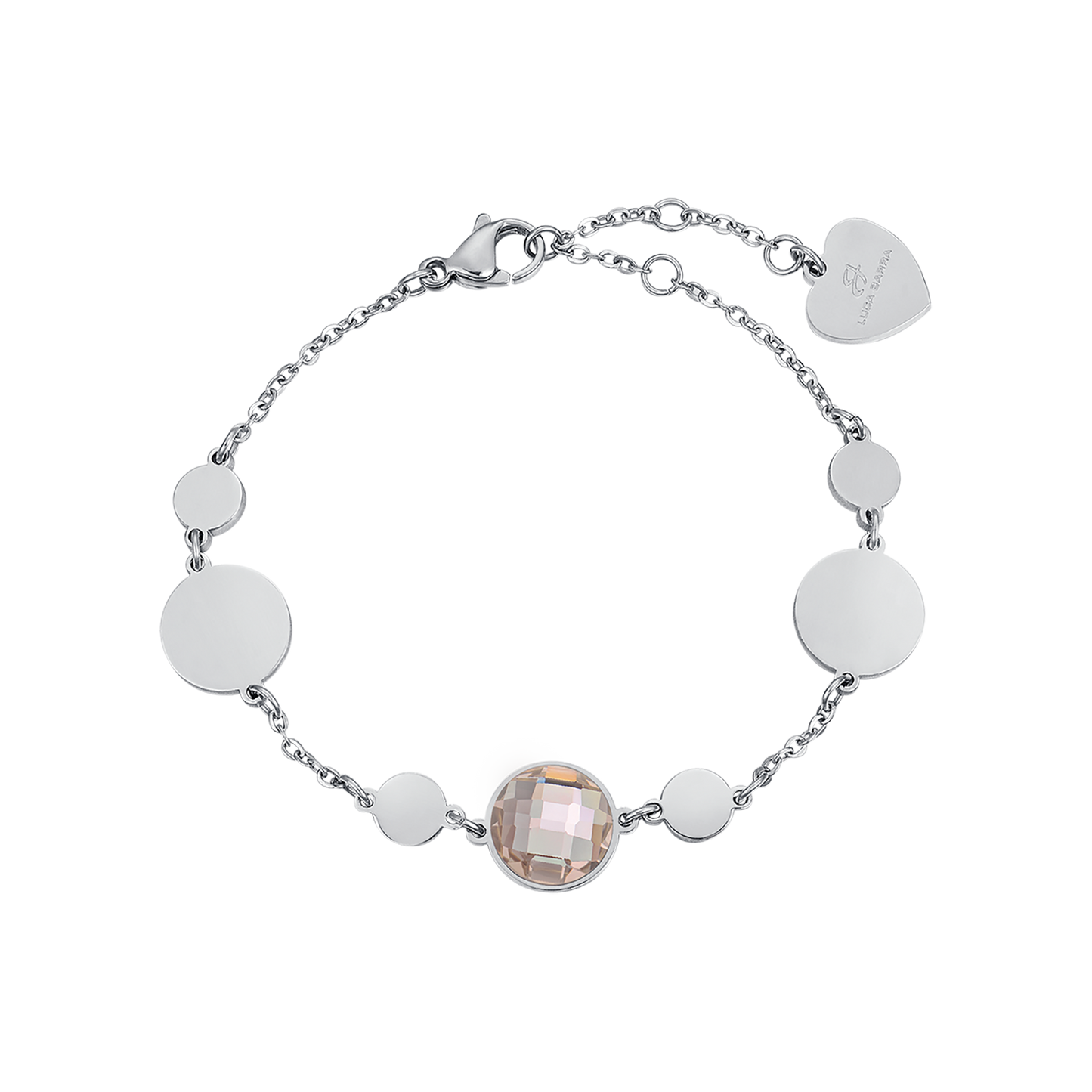 PULSERA DE ACERO CON PIEDRAS DE SOMBRA DORADAS